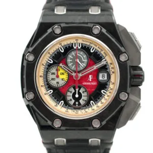 Royal Oak Offshore 26290IO 44mm cerámica JF esfera negra/roja con correa de piel negra A3126