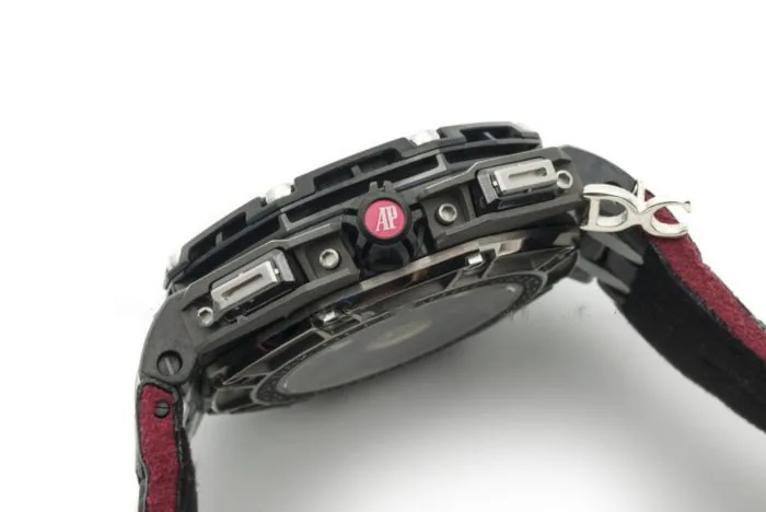 Royal Oak Offshore 26290IO 44mm céramique JF cadran noir/rouge sur bracelet en cuir noir A3126 – Image 5