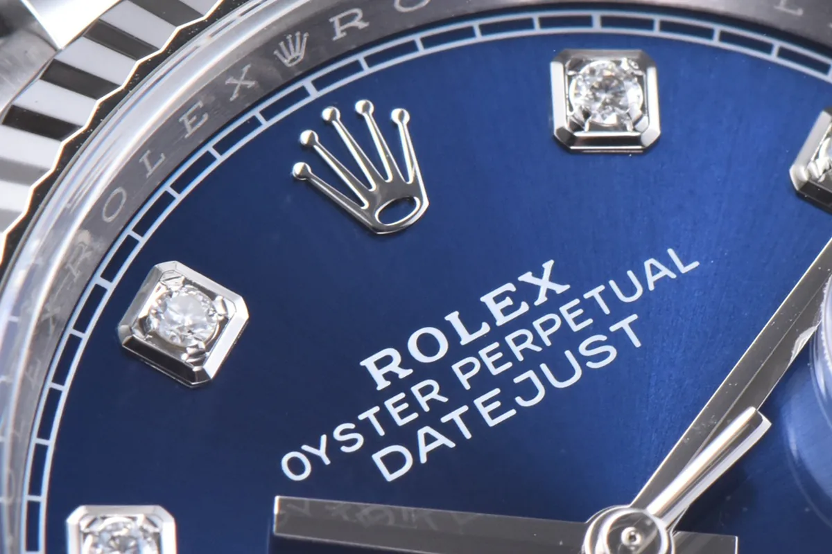 Datejust 36 126234 leuchtend blaues Zifferblatt mit Diamantindizes in Stahl am Jubilé-Armband – Bild 3