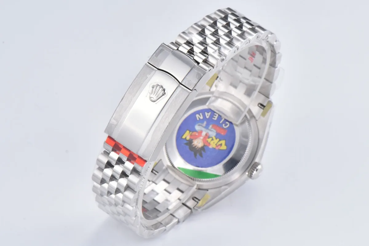 Datejust 36 126234 quadrante blu brillante con indici a bastone in acciaio su bracciale Jubilee Clean Factory - immagine 11