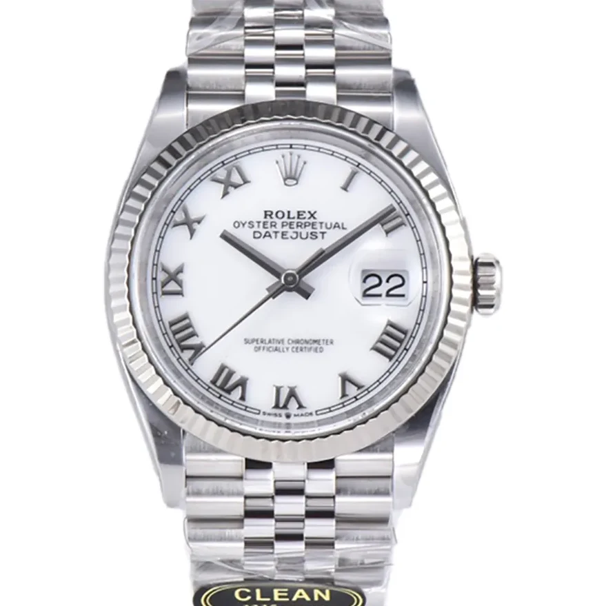 Datejust 36 126234 White Dial with Roman Marker in Steel in Jubilee Bracelet