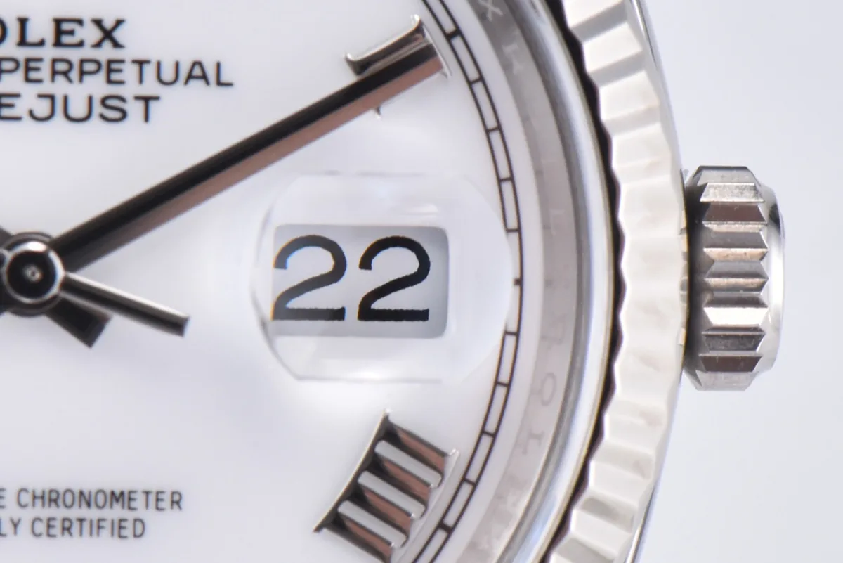 Datejust 36 126234 weißes Zifferblatt mit römischen Indizes in Stahl am Jubilé-Armband – Bild 4