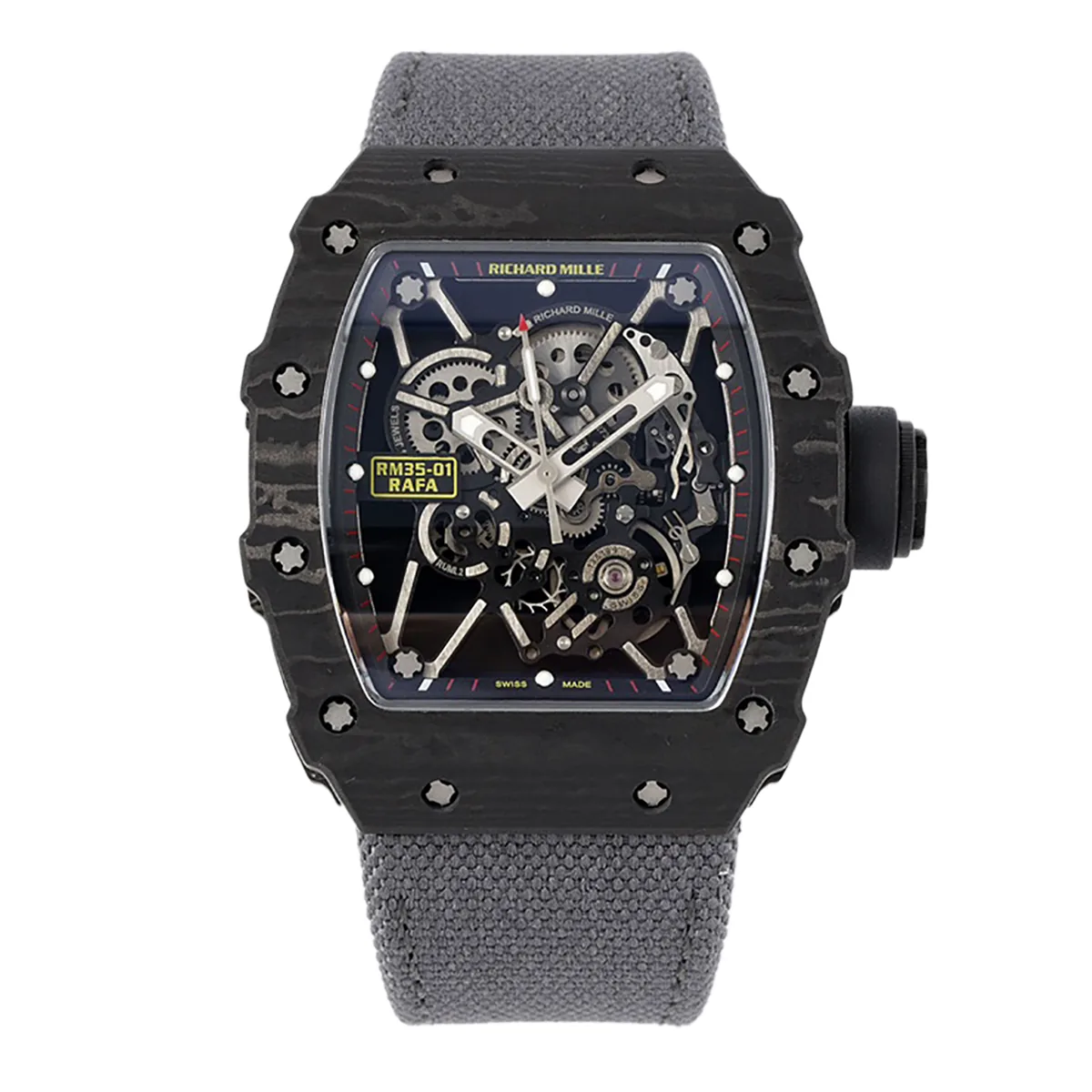 RM 035-01 Rafael Nadal carbone NTPT sur bracelet en nylon gris (Sonic)