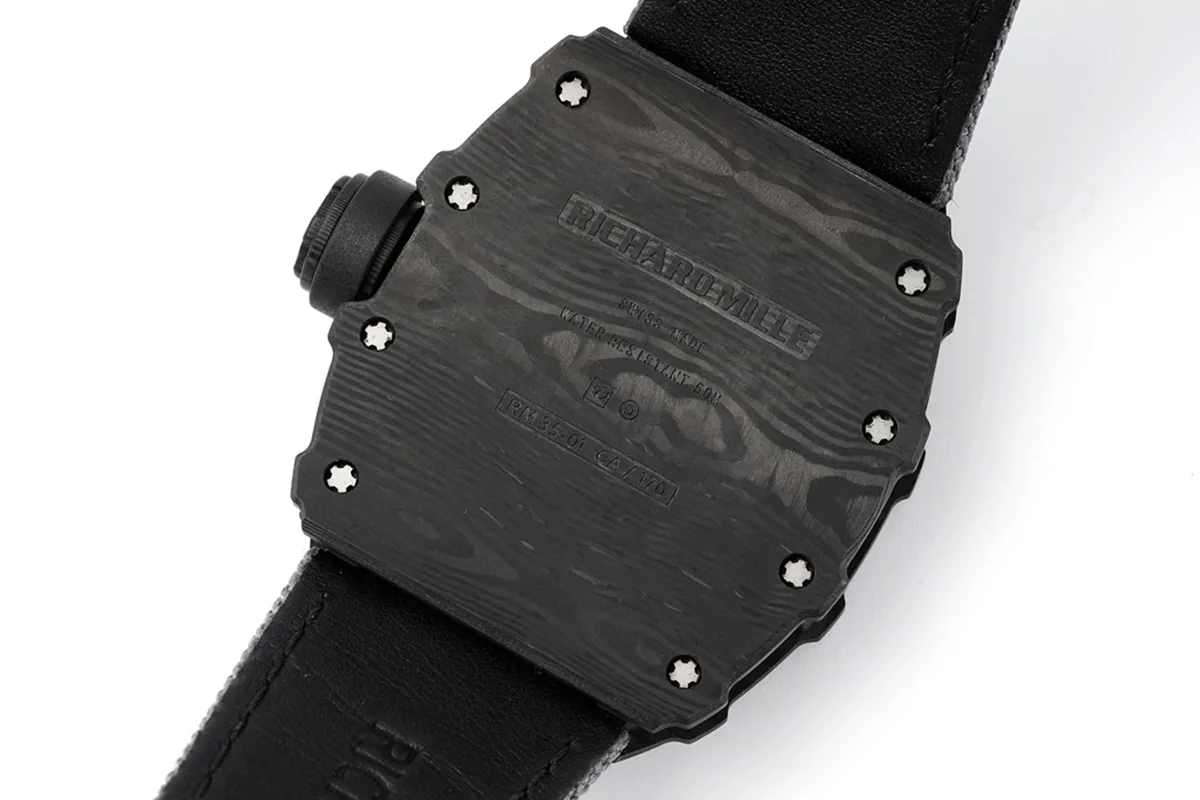 RM 035-01 Rafael Nadal carbone NTPT sur bracelet en nylon gris (Sonic) – Image 8
