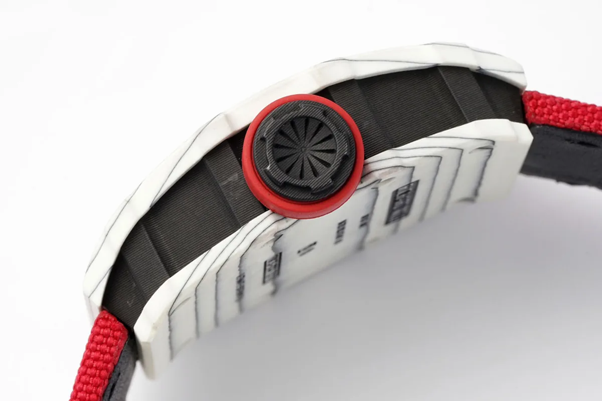 RM 035-01 Rafael Nadal NTPT blanc sur bracelet en nylon rouge (Sonic) – Image 5