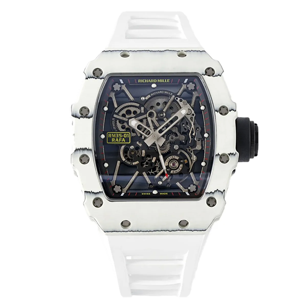 RM 035-01 Rafael Nadal NTPT bianco su cinturino in gomma bianco (Sonic)