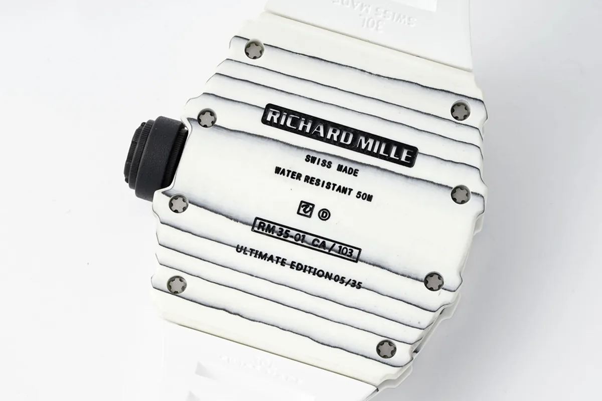 RM 035-01 Rafael Nadal NTPT bianco su cinturino in gomma bianco (Sonic) - immagine 8