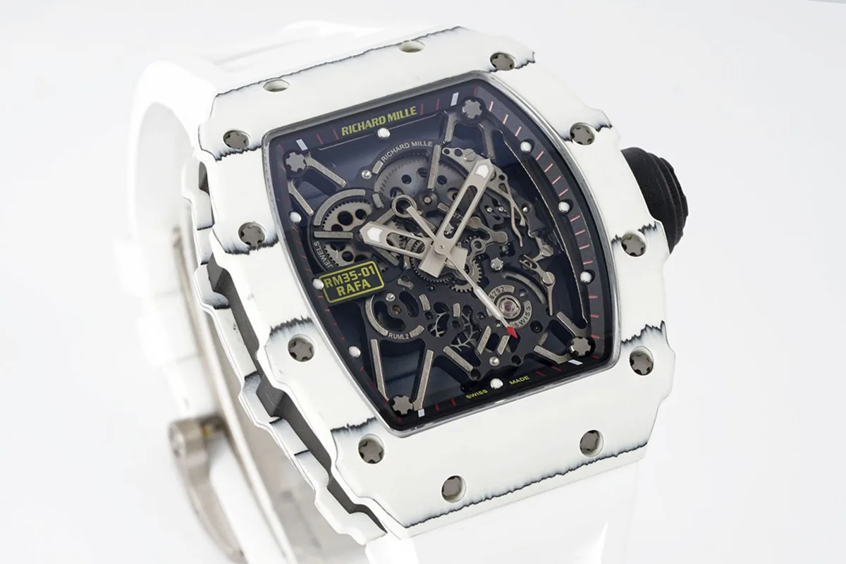 RM 035-01 Rafael Nadal NTPT bianco su cinturino in gomma bianco (Sonic) - immagine 2