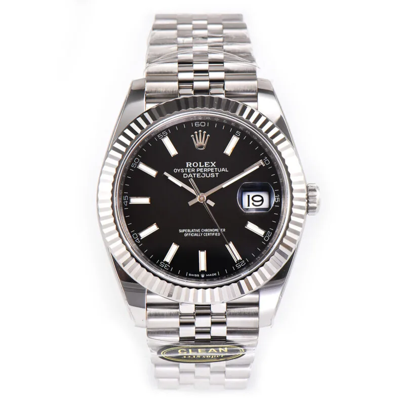 Datejust 41 Schwarzes Zifferblatt mit Strichindizes in Stahl Clean Factory – Bild 2