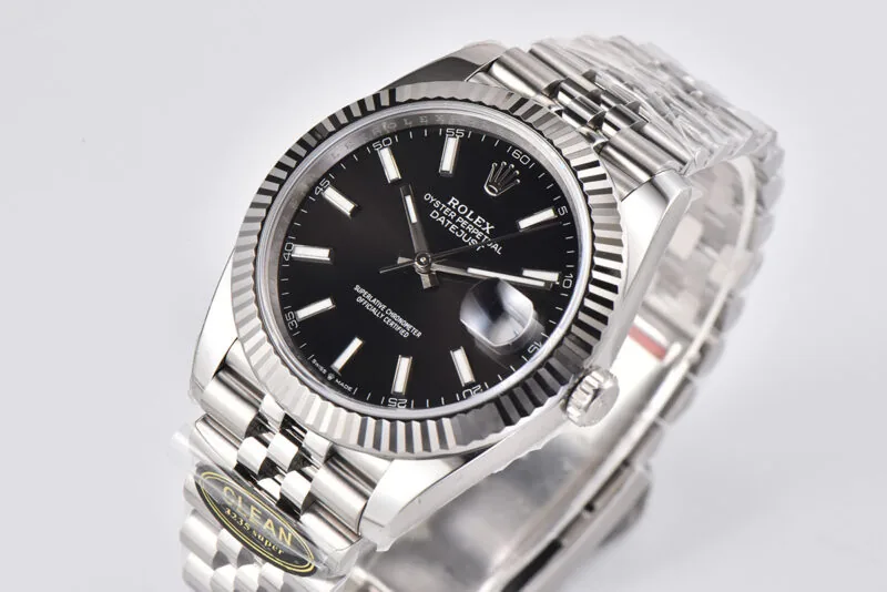 Datejust 41 Schwarzes Zifferblatt mit Strichindizes in Stahl Clean Factory – Bild 3