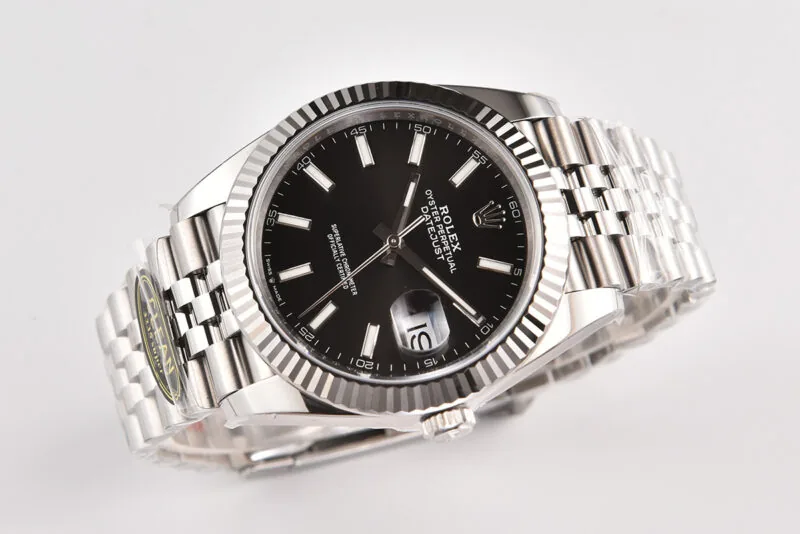 Datejust 41 Schwarzes Zifferblatt mit Strichindizes in Stahl Clean Factory – Bild 5