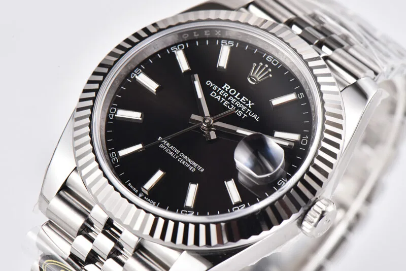Datejust 41 Schwarzes Zifferblatt mit Strichindizes in Stahl Clean Factory – Bild 4