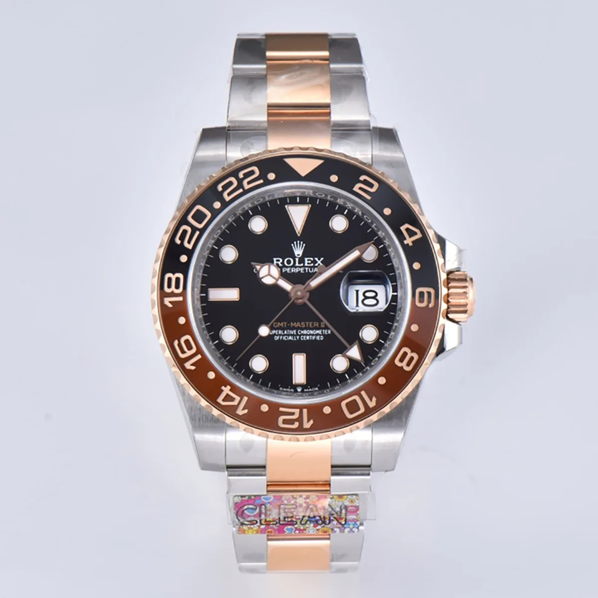 GMT Master II 126715 CHNR Clean Factory “Rootbeer” in Rose Gold and Steel - Image 2