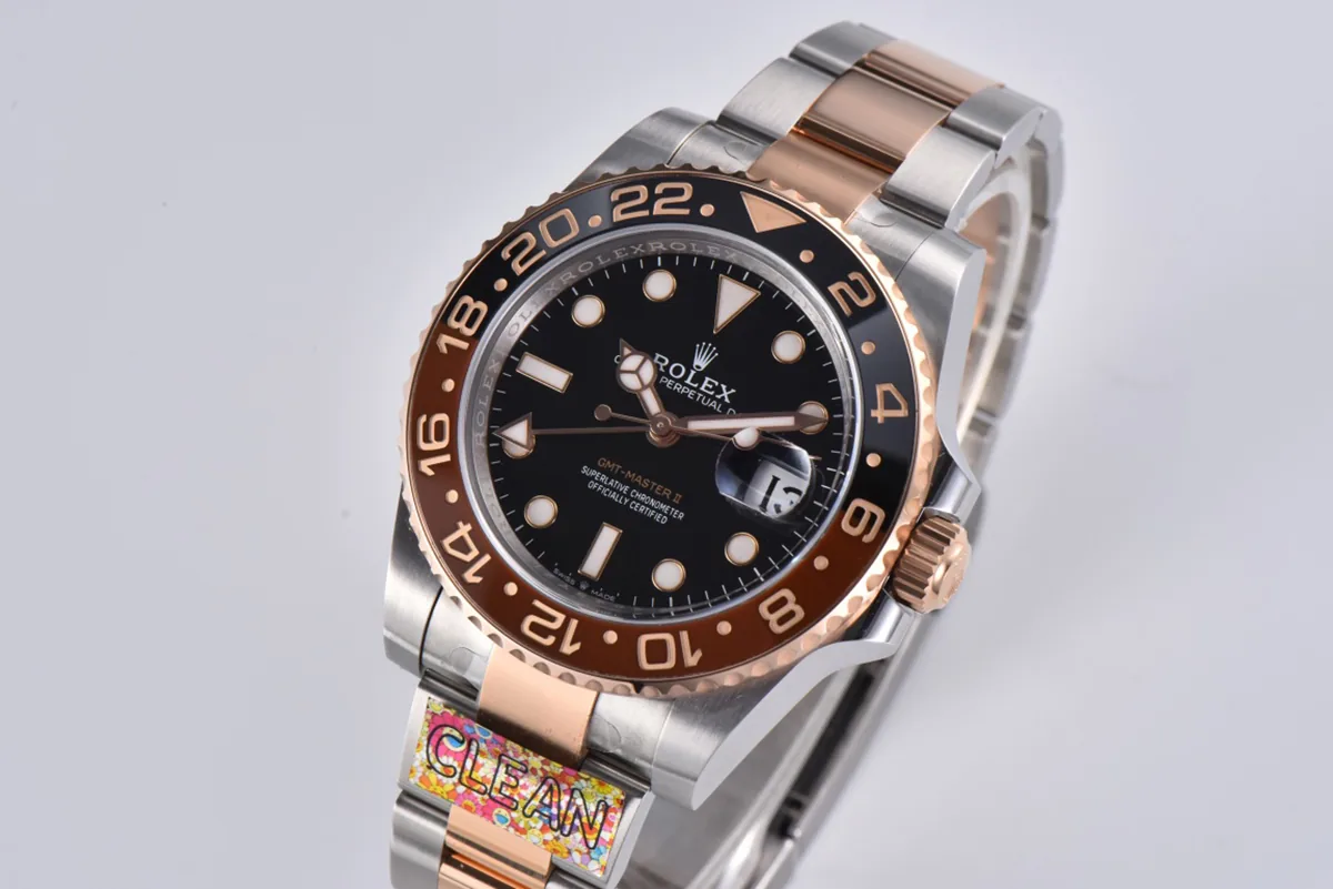GMT Master II 126715 CHNR Clean Factory “Rootbeer” in Rose Gold and Steel - Image 3