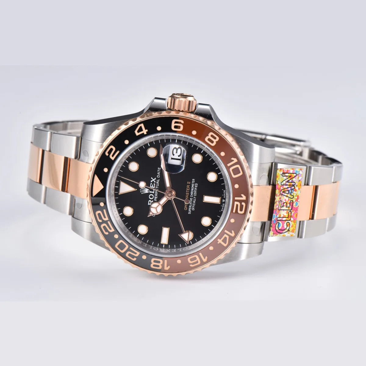 GMT Master II 126715 CHNR Clean Factory “Rootbeer” in Rose Gold and Steel - Image 6