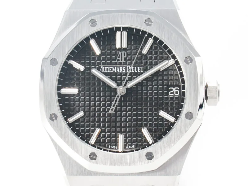 Royal Oak 41mm 15500 SS ZF 1:1 Best Edition schwarzes strukturiertes Zifferblatt am SS-Armband SA4302 Super Clone V3 – Bild 2