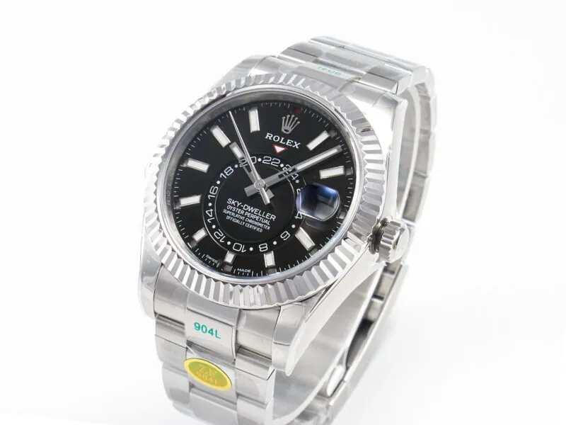 Sky-Dweller 326934 904L SS ZF 1:1 Best Edition cadran noir sur bracelet SS A2824 – Image 4