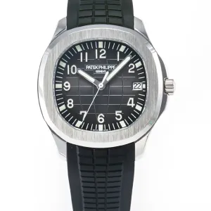 Aquanaut 5167A SS ZF 1:1 Best Edition Black Dial on Black Rubber Strap A324 Super Clone（New clasp）