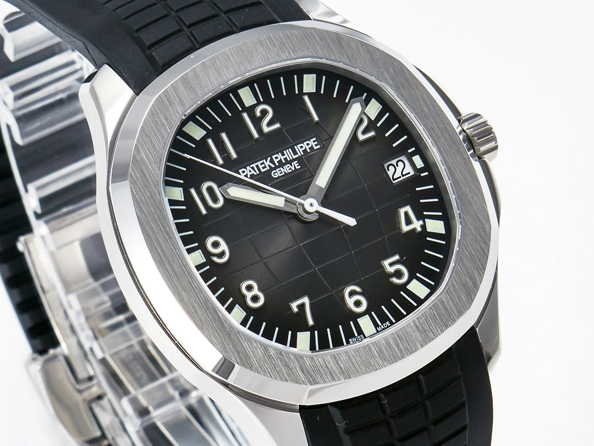 Aquanaut 5167 40mm SS 3KF 1:1 Best Edition schwarzes Zifferblatt am schwarzen Kautschukarmband A330 Super Clone V3 – Bild 4
