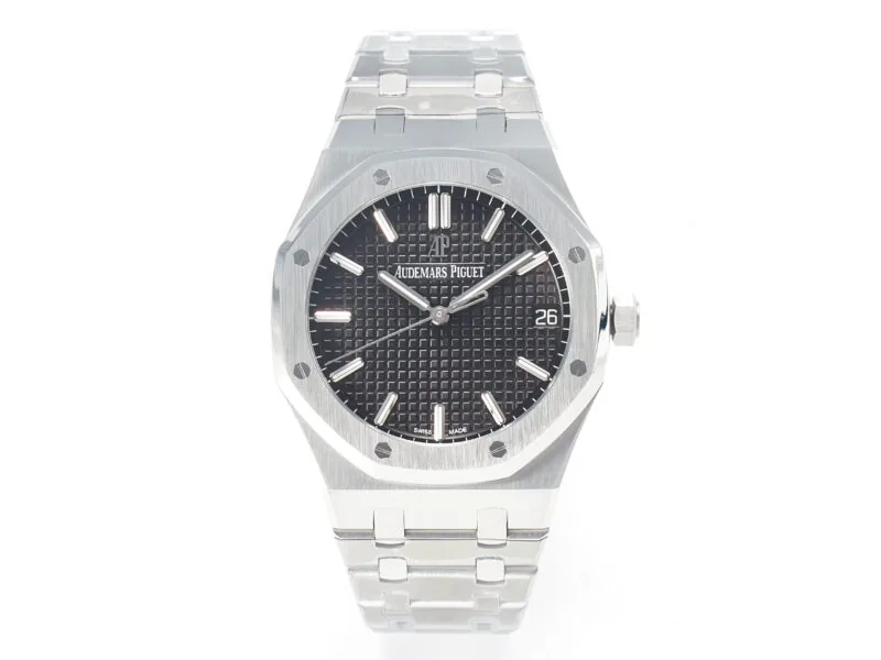 Royal Oak 41mm 15500 SS ZF 1:1 Best Edition schwarzes strukturiertes Zifferblatt am SS-Armband SA4302 Super Clone V3 – Bild 5