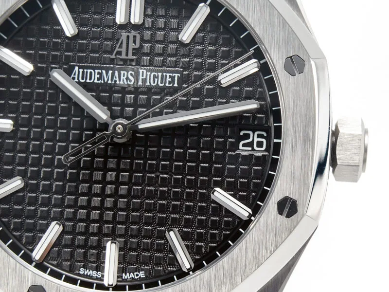 Royal Oak 41mm 15500 SS ZF 1:1 Best Edition schwarzes strukturiertes Zifferblatt am SS-Armband SA4302 Super Clone V3 – Bild 7