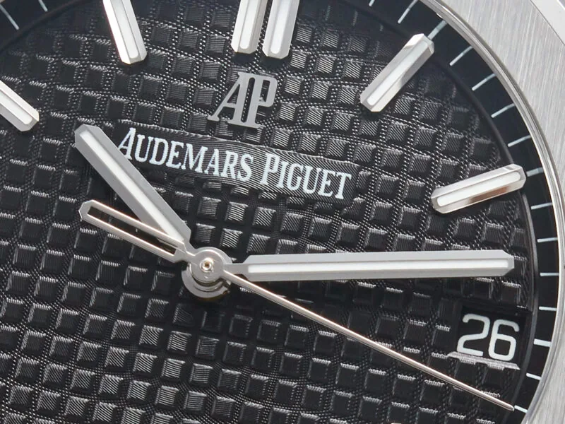 Royal Oak 41mm 15500 SS ZF 1:1 Best Edition schwarzes strukturiertes Zifferblatt am SS-Armband SA4302 Super Clone V3 – Bild 6