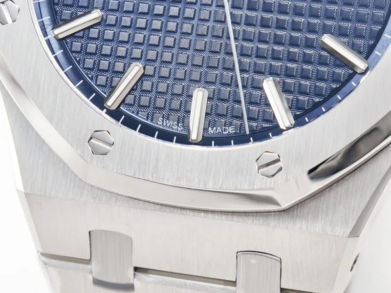 Royal Oak 41mm 15500 SS ZF 1:1 Best Edition blaues strukturiertes Zifferblatt am SS-Armband SA4302 Super Clone V3 – Bild 10