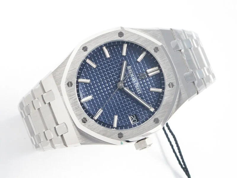 Royal Oak 41mm 15500 SS ZF 1:1 Best Edition blaues strukturiertes Zifferblatt am SS-Armband SA4302 Super Clone V3 – Bild 7