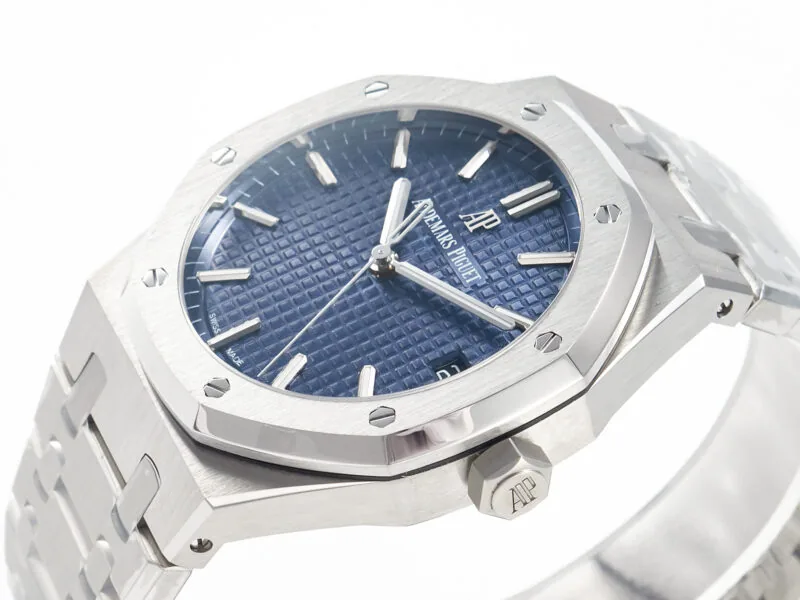 Royal Oak 41mm 15500 SS ZF 1:1 Best Edition blaues strukturiertes Zifferblatt am SS-Armband SA4302 Super Clone V3 – Bild 6