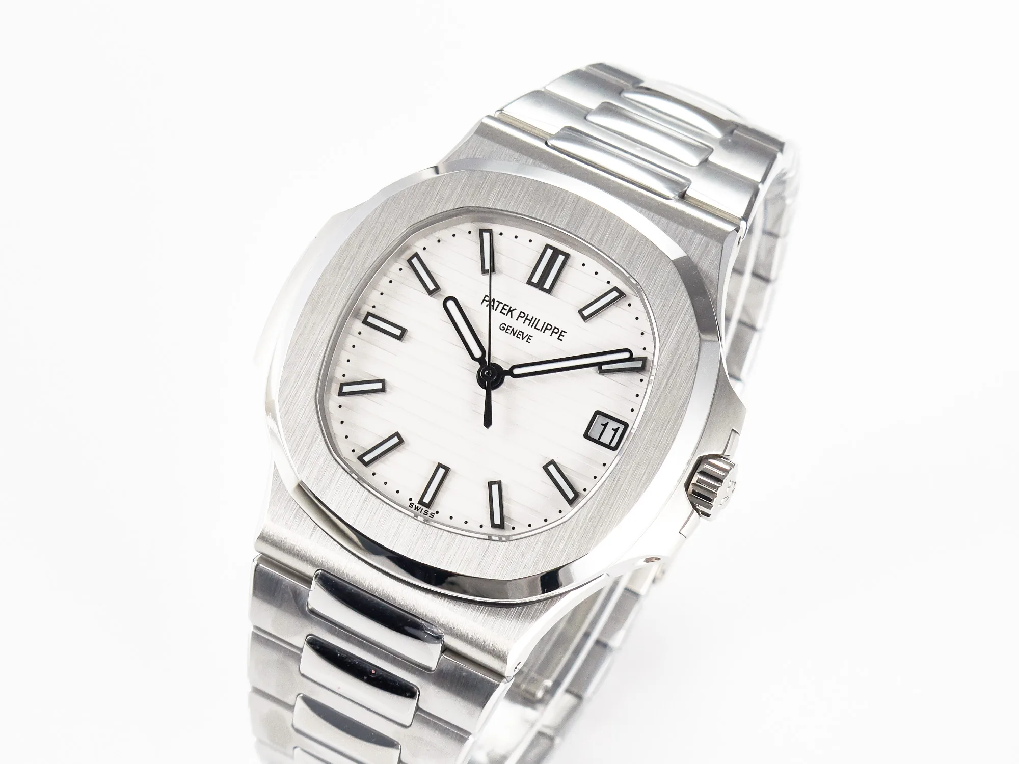 Nautilus 5711 3KF 1:1 Best Edition cadran blanc sur bracelet SS A324 Super Clone V2 – Image 3