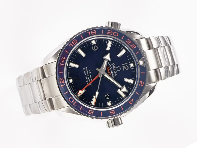 Planet Ocean 600M Co-Axial GMT 43.5mm VSF 1:1 Best Edition cadran bleu lunette en céramique bleue sur bracelet SS A8605 Super Clone – Image 2