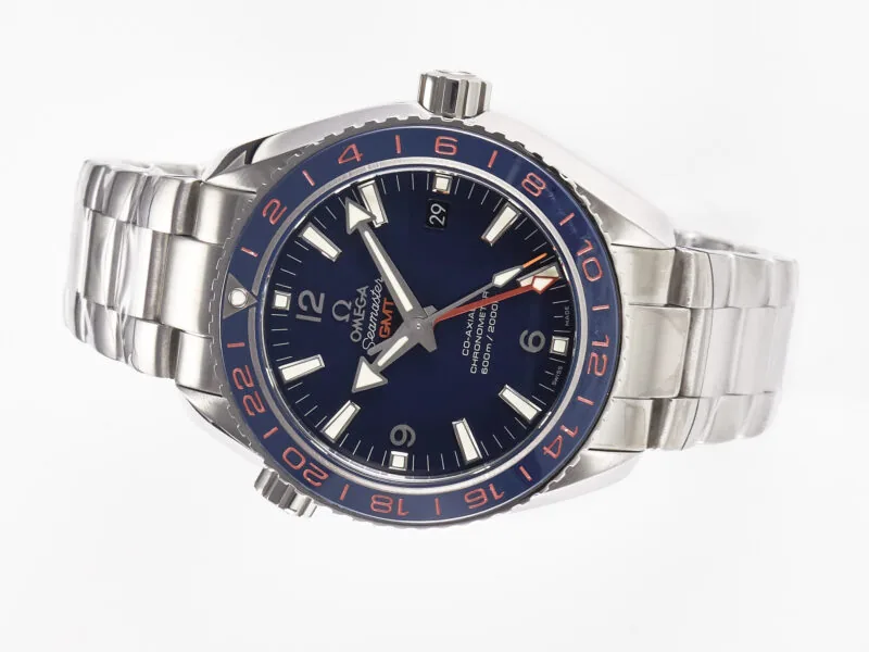 Planet Ocean 600M Co-Axial GMT 43.5mm VSF 1:1 Best Edition cadran bleu lunette en céramique bleue sur bracelet SS A8605 Super Clone – Image 3