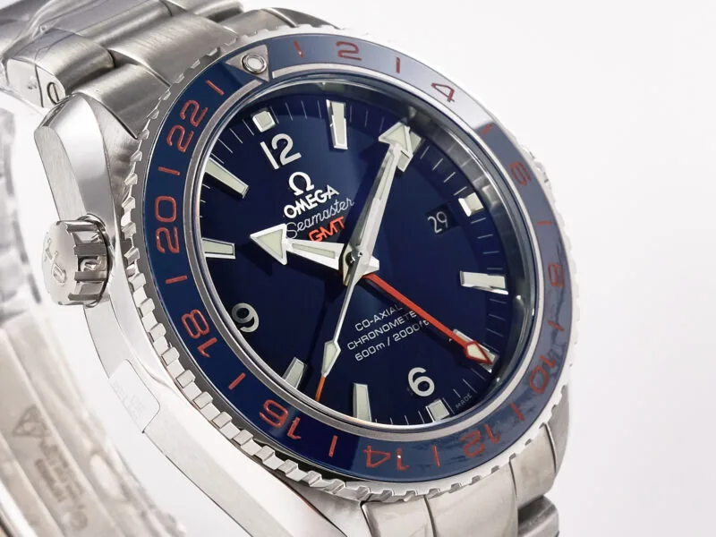 Planet Ocean 600M Co-Axial GMT 43.5mm VSF 1:1 Best Edition cadran bleu lunette en céramique bleue sur bracelet SS A8605 Super Clone – Image 5