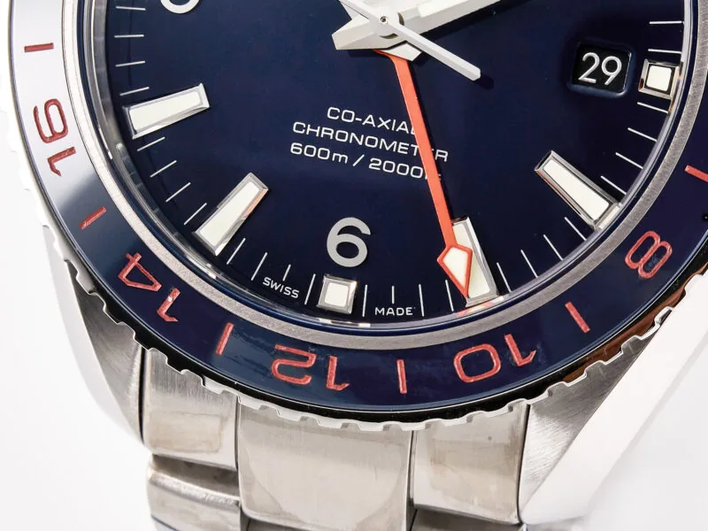 Planet Ocean 600M Co-Axial GMT 43.5mm VSF 1:1 Best Edition cadran bleu lunette en céramique bleue sur bracelet SS A8605 Super Clone – Image 9
