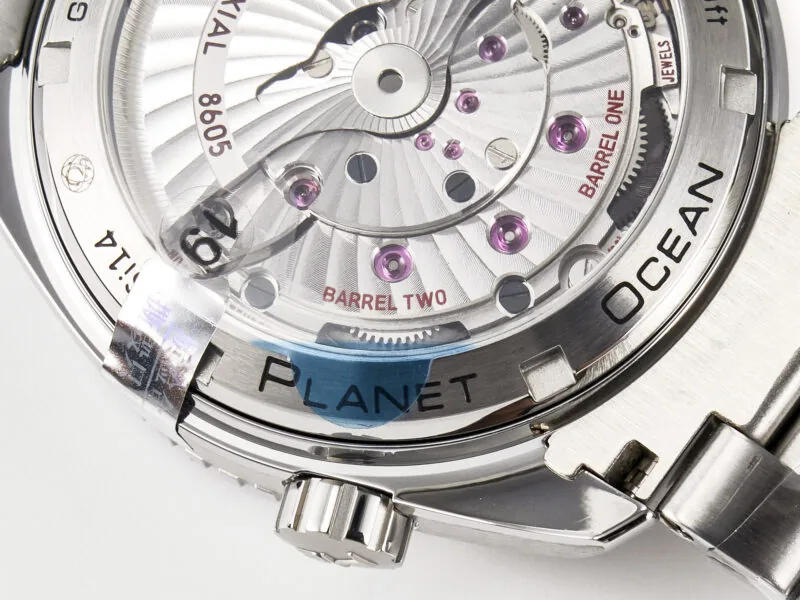 Planet Ocean 600M Co-Axial GMT 43.5mm VSF 1:1 Best Edition cadran bleu lunette en céramique bleue sur bracelet SS A8605 Super Clone – Image 14