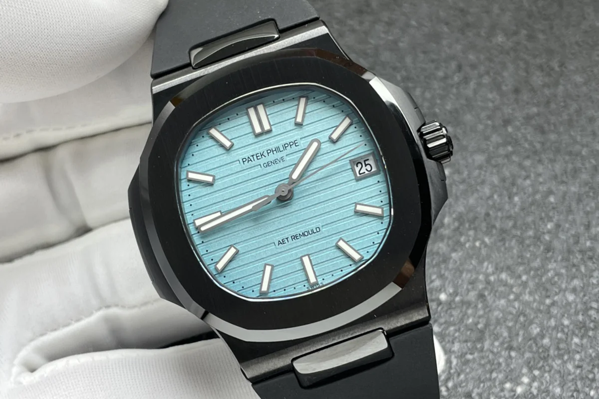 AET Nautilus 5711 Roselend Blue Dial Black Ceramic