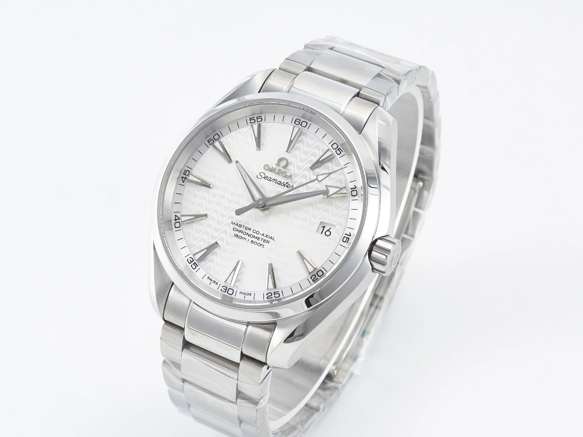 Aqua Terra 150m 41mm VSF 1:1 Best Edition White Textured Dial on SS Bracelet A8500 Super Clone