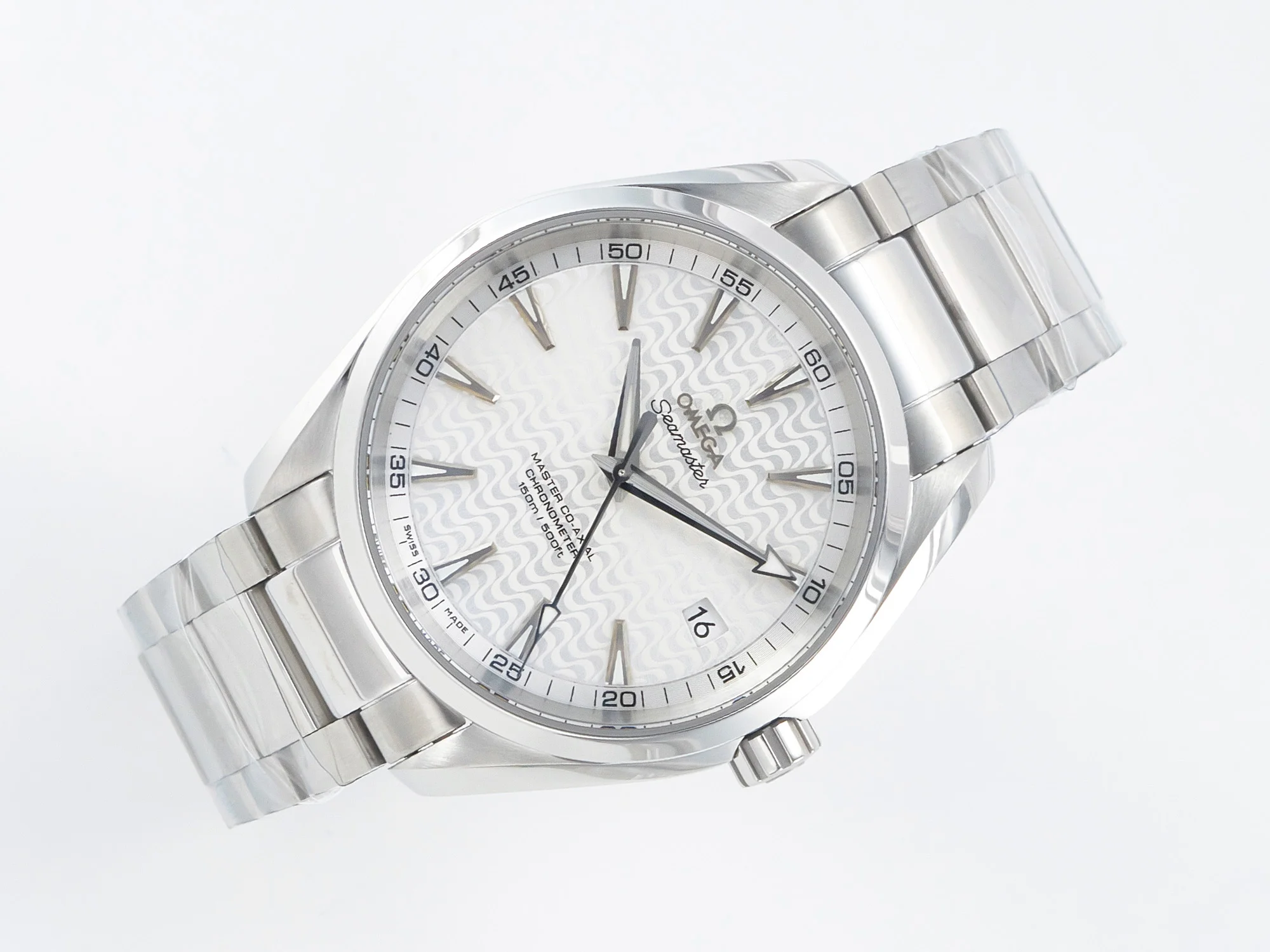 Aqua Terra 150m 41mm VSF 1:1 Best Edition White Textured Dial on SS Bracelet A8500 Super Clone