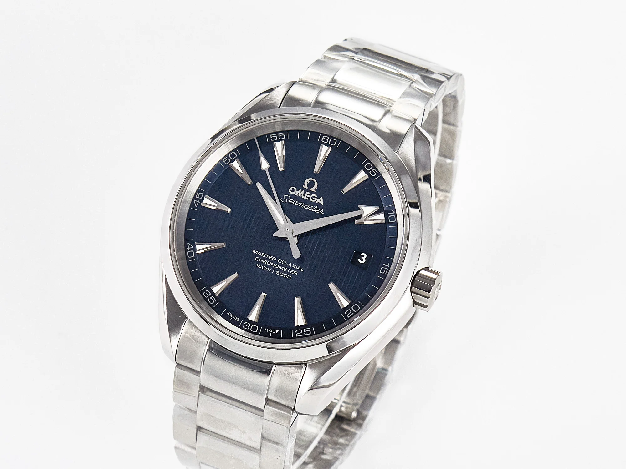 Aqua Terra 150M SS VSF 1:1 Best Edition Blue Textured Dial on SS Bracelet A8500 Super Clone