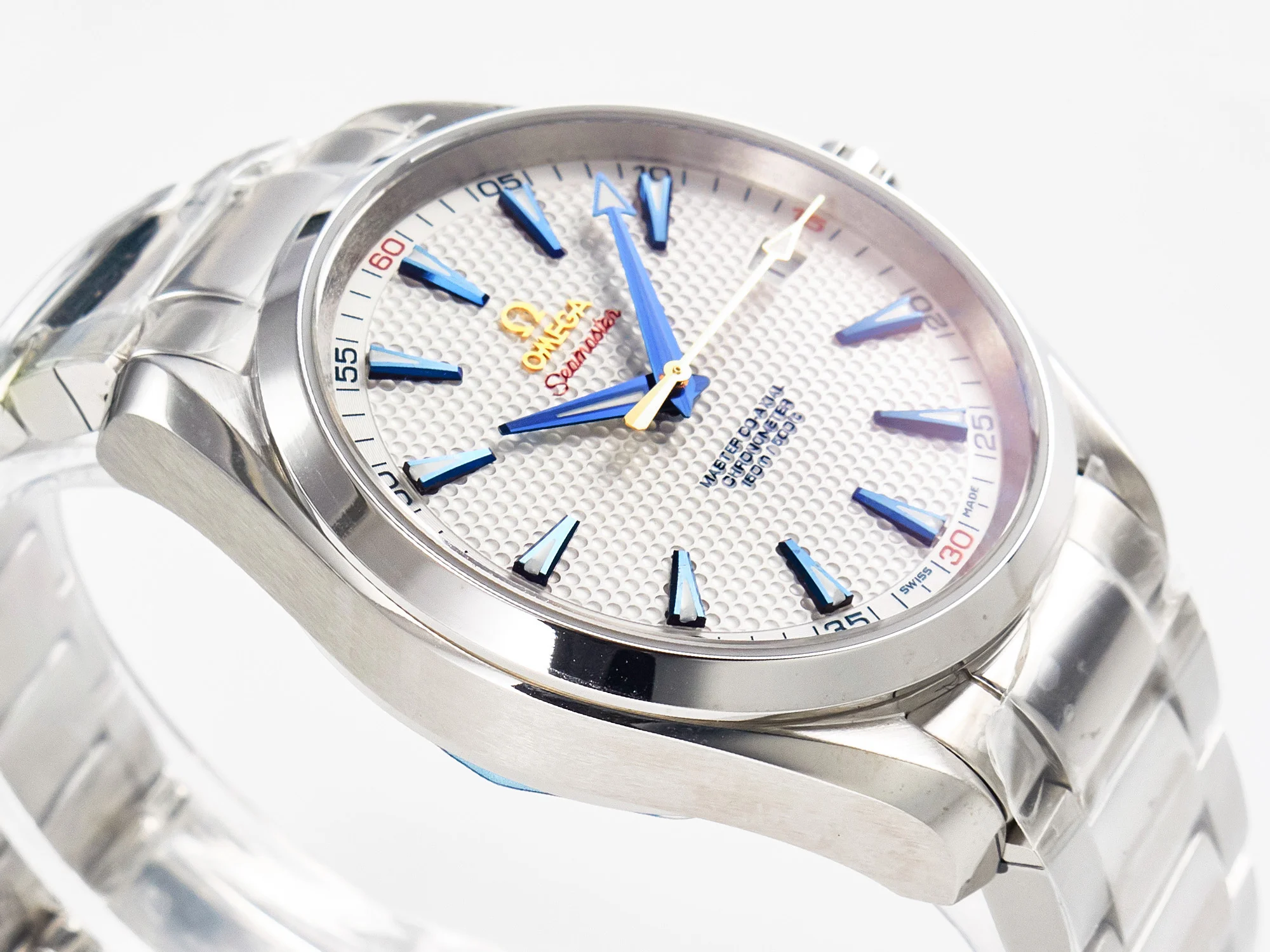 Aqua Terra 150M SS VSF 1:1 Best Edition Silver Polka Dots Dial on SS Bracelet A8500 Super Clone