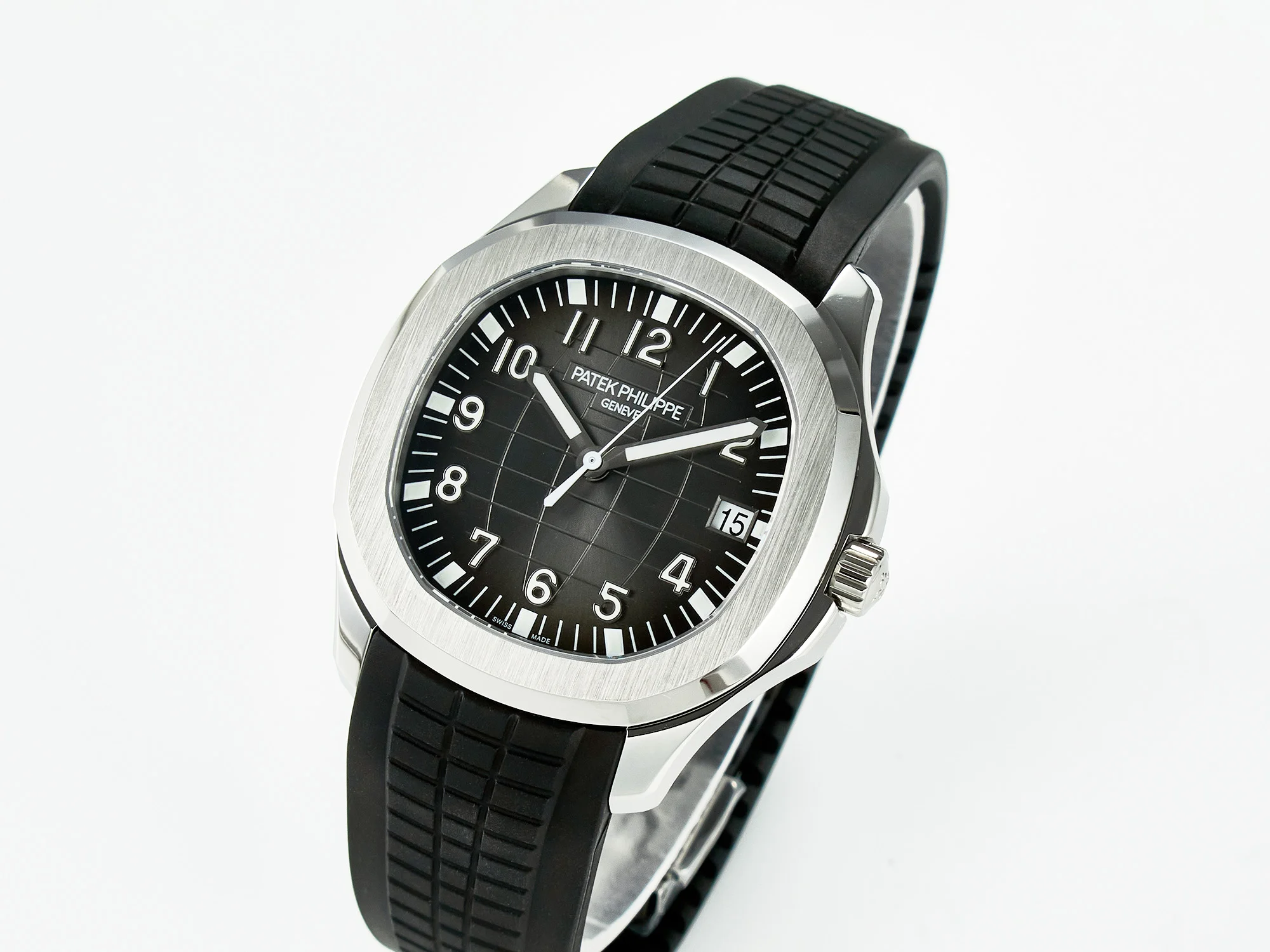 Aquanaut 5167A SS 3KF 1:1 Best Edition Black Dial on Black Rubber Strap A324 Super Clone(New clasp)