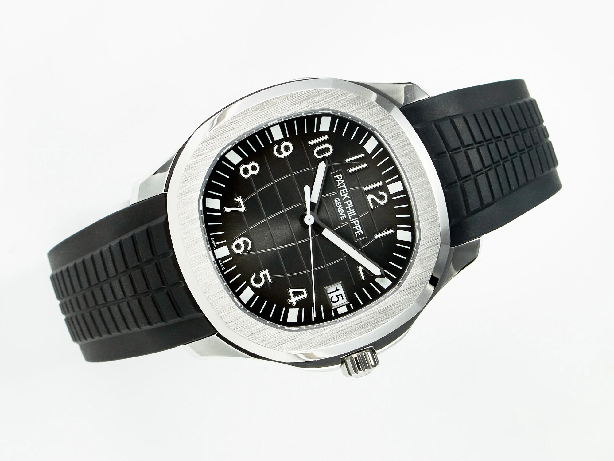 Aquanaut 5167A SS 3KF 1:1 Best Edition Black Dial on Black Rubber Strap A324 Super Clone(New clasp)