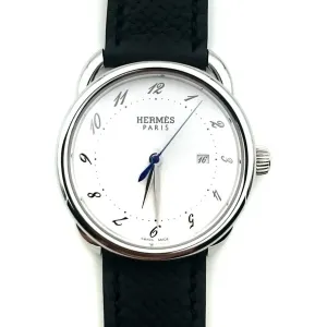 Arceau Steel on Black Epsom Leather Strap