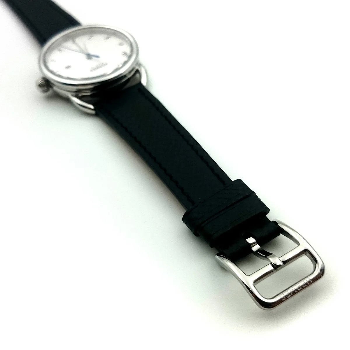 Arceau Steel on Black Epsom Leather Strap