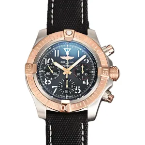 Avenger B01 Chronograph 45 Black Dial in Steel/Rose Gold