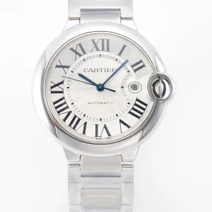 Ballon Bleu 42mm SS AF 1:1 Best Edition White Texture Dial on SS Bracelet A2824 V5