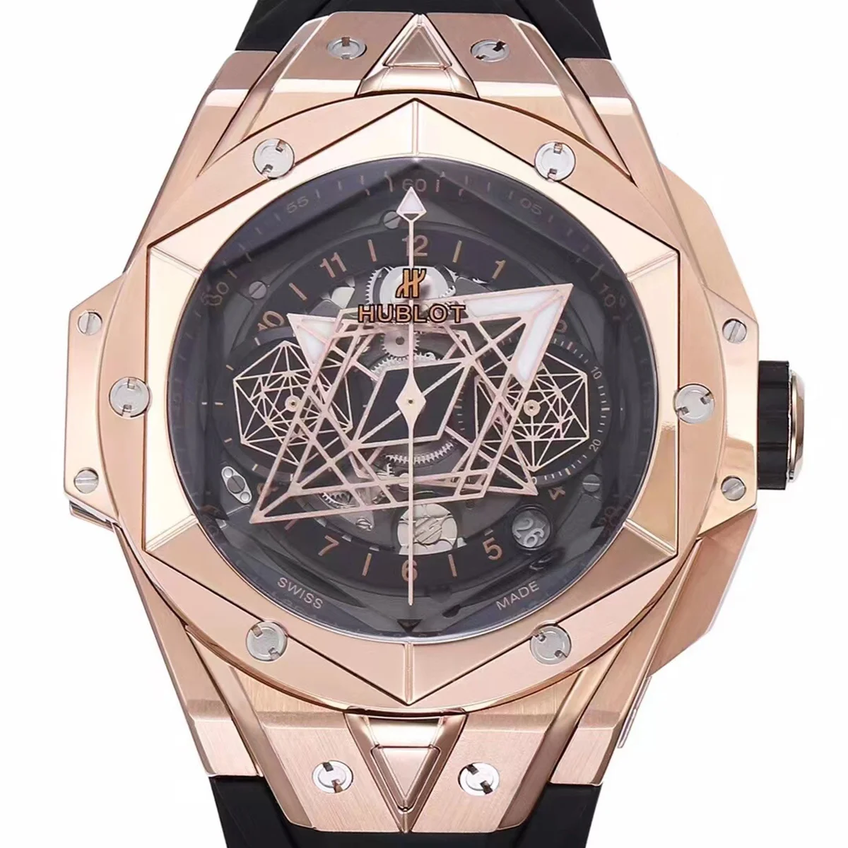 Big Bang Sang Bleu II Black Dial in Rose Gold