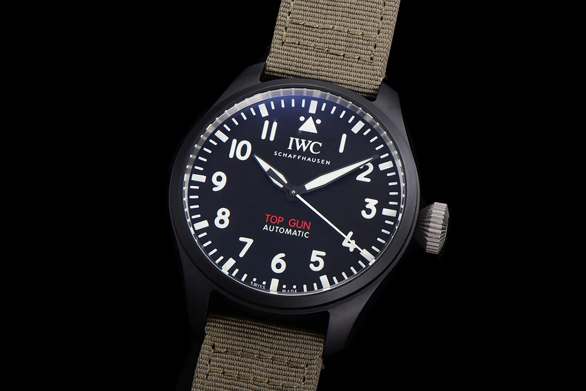 Big Pilot’s Watch Automatic Top Gun IW326906 on Green Nylon Strap