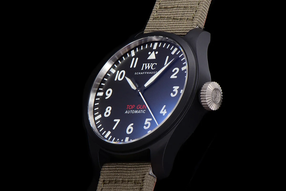Big Pilot’s Watch Automatic Top Gun IW326906 on Green Nylon Strap