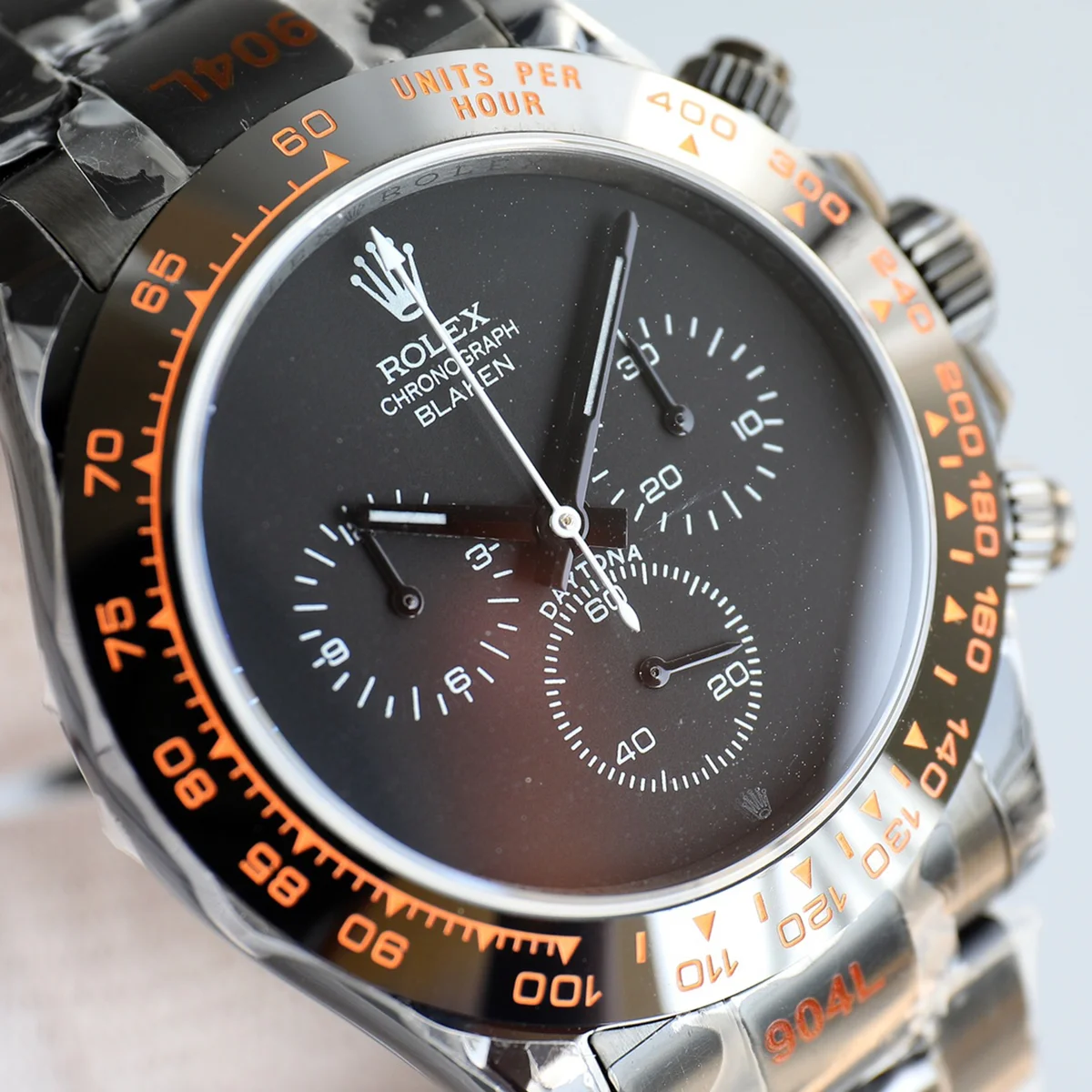 Blaken Daytona Matt Black with Orange Tachymeter